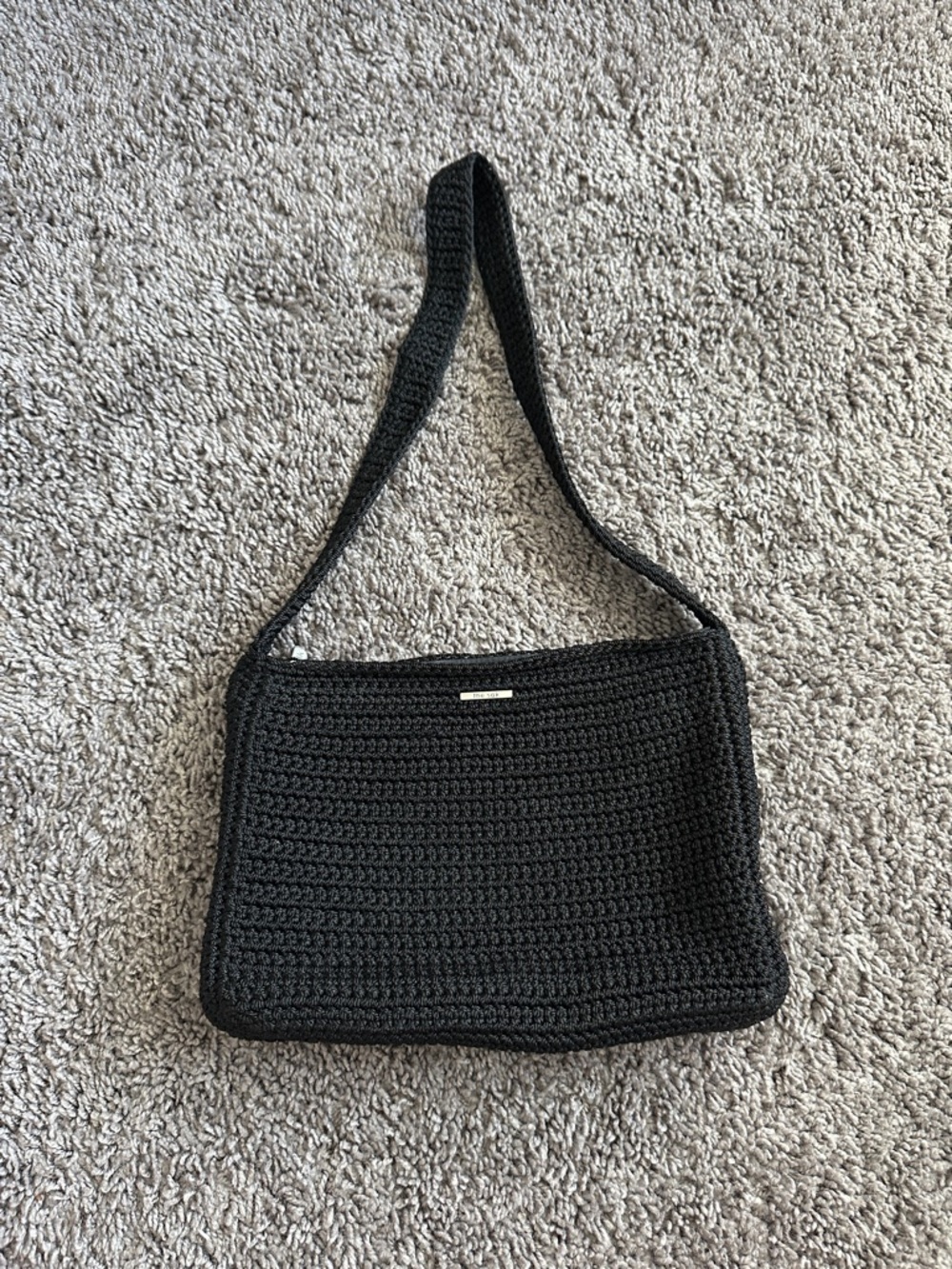 THE SAK Black Crochet Shoulder Bag